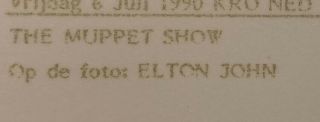The Muppet Show - Elton John - Vintage TVpress Photo 2