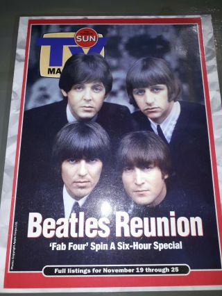 Toronto Sun Tv Guide - Beatles Cover Issue - November 19th,  1995