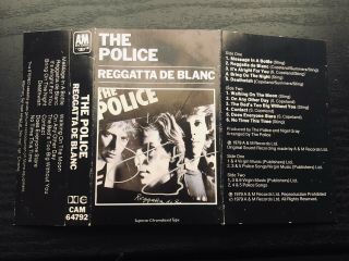 The Police Reggatta De Blanc Orig Cassette Cover Signed Autographed Sting