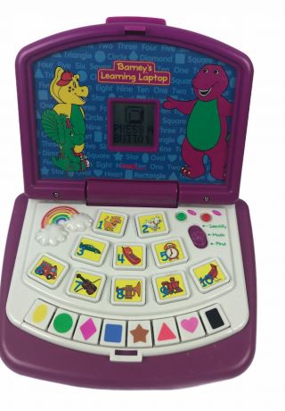 Barney’s Learning Laptop Computer Game Toy Barney Vintage 1999