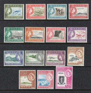 Virgin Islands 1964 Complete Qeii Set - Og Mnh - Sc 144 - 158 Cats $84.  95