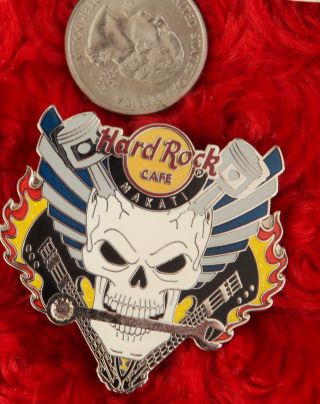 Hard Rock Cafe Pin MAKATI motorcycle SKULL WING LE 300 biker FLAME GUITAR logo 2