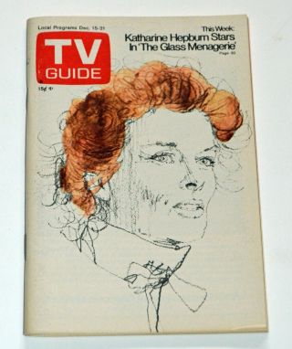 " Katharine Hepburn ",  Barbara Feldon Cover By Fuchs - 1973 Ny Metro Tv Guide -