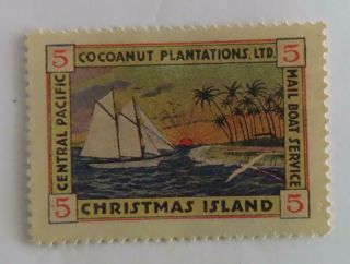 Gilbert And Ellice Islands 1924 Kgv Christmas Island Local Post 5c