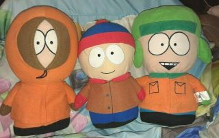 3 - South Park Comedy Central Plush Kenny/kyle/stan Nanco 11 " Toy Factory 9.  5 "
