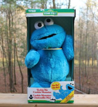 Vintage 1997 Tyco Sesame Street Muppets Tickle Me Cookie Monster Nos