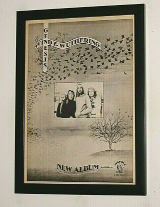 Genesis Framed A4 1976 `wind & Wuthering Album Band Promo Rare Poster