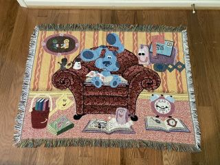 Blues Clues Tapestry Throw Blanket Toddler Kid Exc 1996 - 2002 Steve