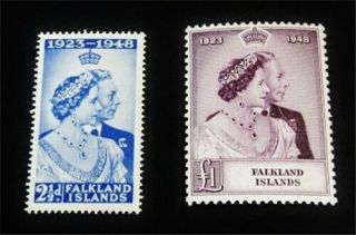 Nystamps British Falkland Islands Stamp 99,  100 Og H $112 D4y2314