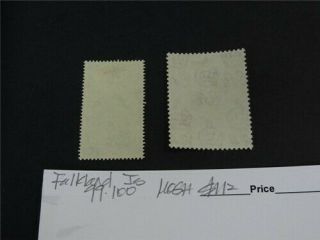 nystamps British Falkland Islands Stamp 99,  100 OG H $112 D4y2314 2