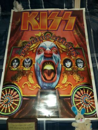 Kiss Psycho Circus Poster 40 " X 55 " Big Gene Paul Ace Peter Rare Vintage Giant