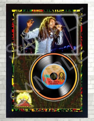 Bob Marley Redemption Song Uprising Music Signed Framed Photo Lp Vinyl