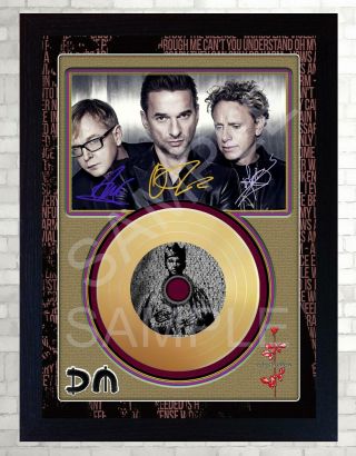 Depeche Mode Enjoy The Silence Mini Gold Vinyl Cd Record Signed Framed Print