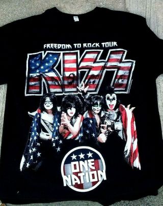 Kiss Freedom To Rock 2016 Tour One Nation T Shirt Xl L@@k