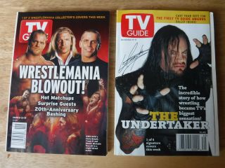 Tv Guide Dec 5 - 11 1998 & March 13 - 19 2004 Wwe Wwf Undertaker Hhh Benoit Michaels