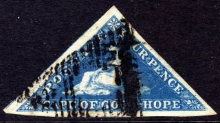 Cape Of Good Hope Triangulars: 1853 4d Deep Blue,  Sg 4