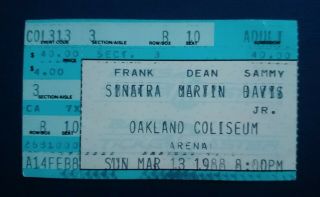 1988 Frank Sinatra Dean Martin Sammy Davis Jr Vintage Concert Ticket Stub Tv