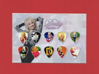 Dolly Parton Matted Picture Guitar Pick Set Jolene I Will Always Love You