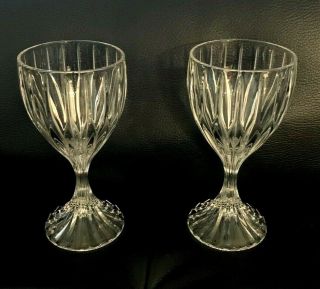 2 Mikasa Park Lane Crystal Wine Glass Clear Stemware Contemporary