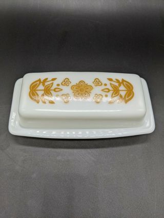 Vintage Butterfly Gold Pyrex 1/4 Pound Covered Butter Dish