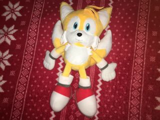 Official Sega Joypolis 15” Tails Sonic Plush Toy Doll Gold Logo No Tag