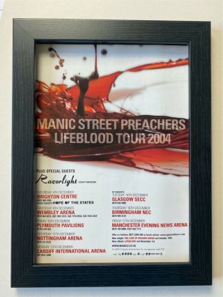 Manic Street Preachers Lifeblood Tour - Framed A4 Press Advert [r02]