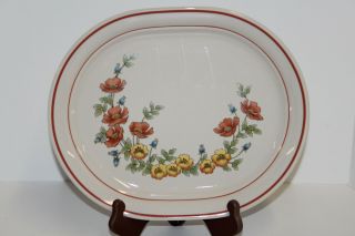 Vintage Corning Corelle Cornerstone Orange Poppy; 12 " Oval Serving Platter; Nos