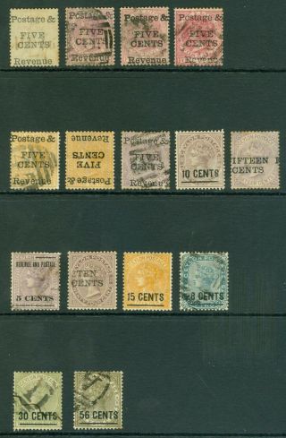 Early Ceylon 1885 - 87 Overprints.  & Selection.  Mixed