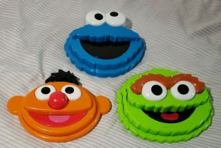 1996 Tyco Sesame Street 3d Plastic Stacking Ernie Grouch Cookie Monster Puzzles