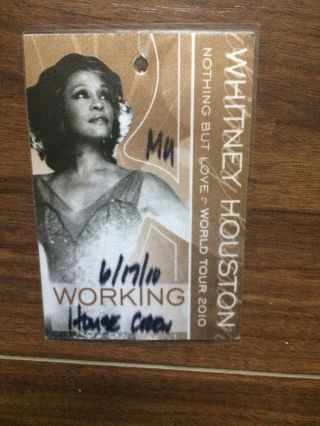 Rear Whitney Houston Nothing But Love 2010 Stage Pass