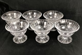 Vintage Clear Pressed Glass Dessert/sherbet Bowl Cup Set Of 6