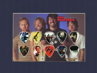 Foo Fighters Matted Picture Guitar Pick Set Collectors Gold All My Life