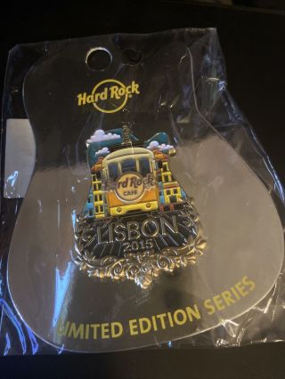 Hard Rock Cafe Lisbon Icon Series Pin Gold Back 2015 Le