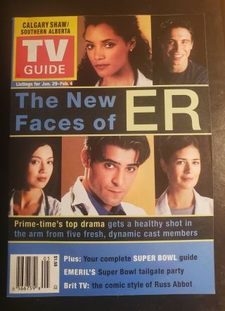 Tv Guide Jan.  29 - Feb.  4,  2000 - Er - Cast On Cover.