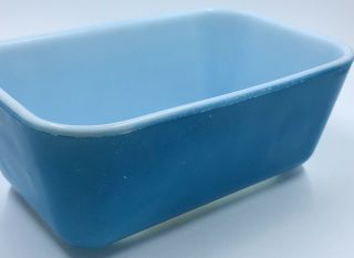 Vintage Primary Blue Pyrex 502 - B Refrigerator Dish No Lid Rectangle Shape