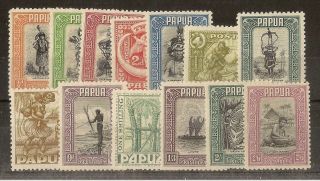(c) Papua 1932 Pictorials To 2/6d Sg130 - 142 Cat£140