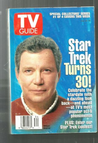Tv Guide - 8/1996 - Star Trek Turns 30 - William Shatner - Philadelphia,  Pa Edition