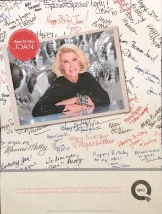 Joan Rivers Advertisement Happy 80th Birthday From Qvc 2013 Ad