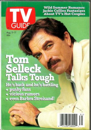 Tv Guide - 8/1995 - Tom Selleck - Jackie Collins - Janeane Garofalo - Cleveland Edition