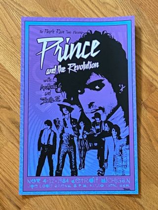 Prince Framed Poster November 4 - 12 1984 Detroit Purple Rain Tour Live Promo