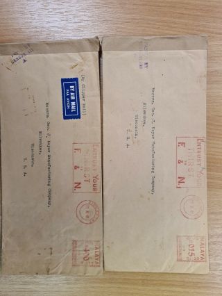 Malaya Singapore 1941 2 Meter Mark Covers To Usa Passed Censor 2 Routes B72