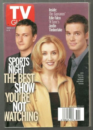 Tv Guide - 3/2000 - Sports Night - Edie Falco - Shannen Doherty - Charles Schulz - Peanuts