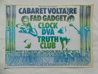 Small Poster Flyer Cabaret Voltaire Fad Gadget Dva Clock University Of London A