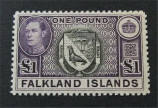 Nystamps British Falkland Islands Stamp 96 Og H $120 N6y1934