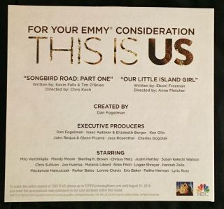 THIS IS US DVD Emmy FYC 2019 Milo Ventimiglia Mandy Moore Chrissy Metz 3