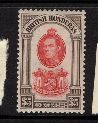 British Honduras Gv1 1938 $5 Value Unmounted