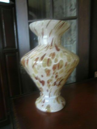 Italian Art Glass Vase Vintage Mid Century Large Vgc