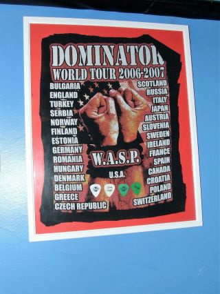 Wasp - Dominator 2006 / 2007 Tour With Guitar Picks Display Item