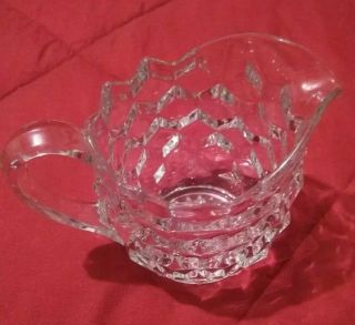 Vintage Collectible Clear Crystal Cut Glass Pitcher Creamer Drinking Glassware