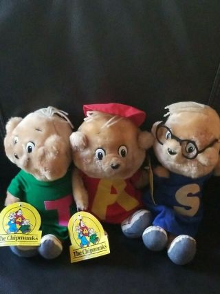 Alvin And The Chipmunks 1983 Bagdasarian Cbs Toys Ideal Tags Set Of 3